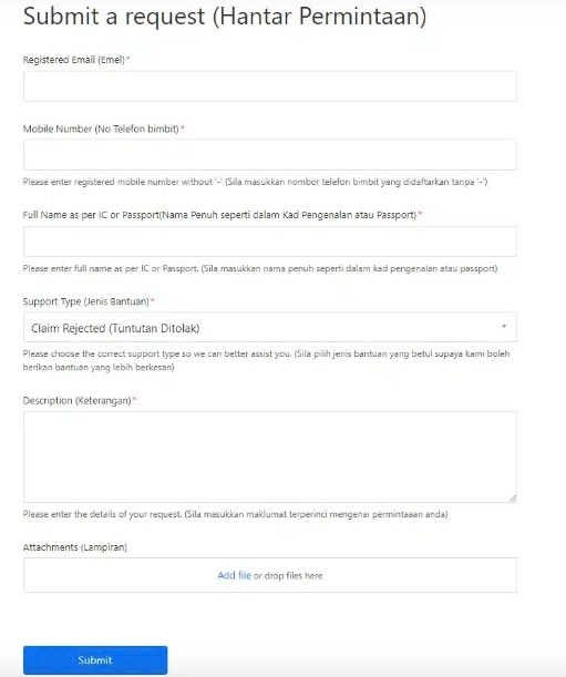 Rayuan menerusi aplikasi TnG
